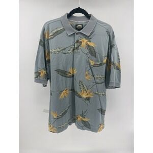 Tommy Bahama Mens Size L Wooden Button Hawaiian Short Sleeve Pullover Polo Shirt
